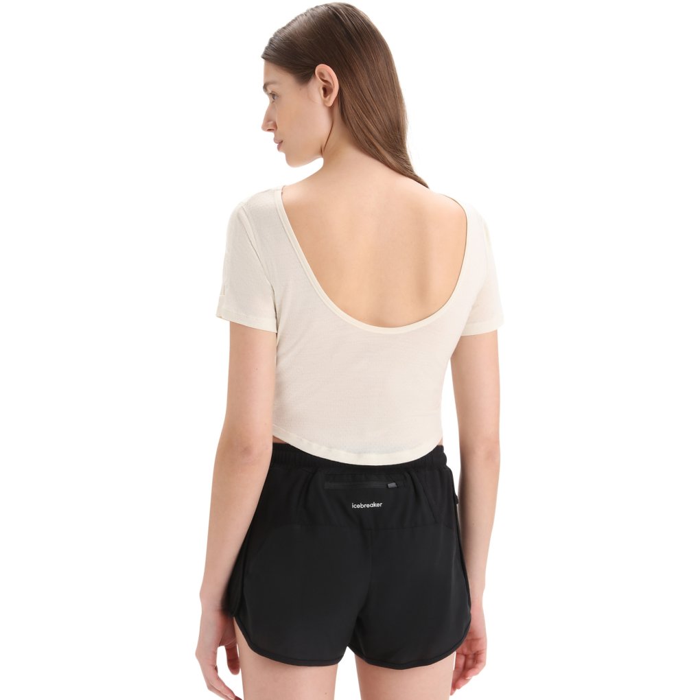 Icebreaker ZoneKnit™ Scoop Back Short Sleeve Tee Women - Chalk