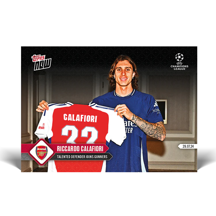 Riccardo Calafiori - Talented defender joins Gunners - 24/25 UCL TOPPS NOW® Card 143