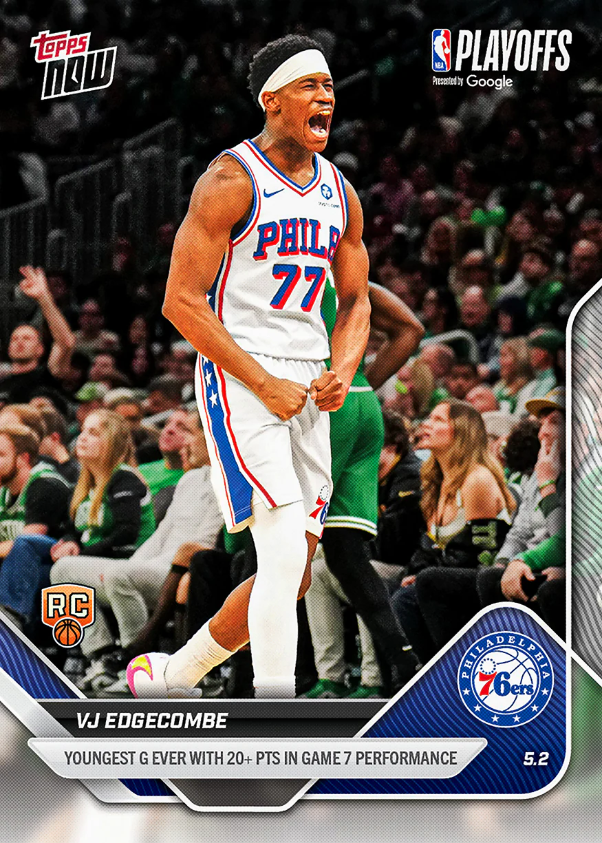 VJ Edgecombe - 2025-26 NBA Topps NOW® - Card 289 - PR: 4054