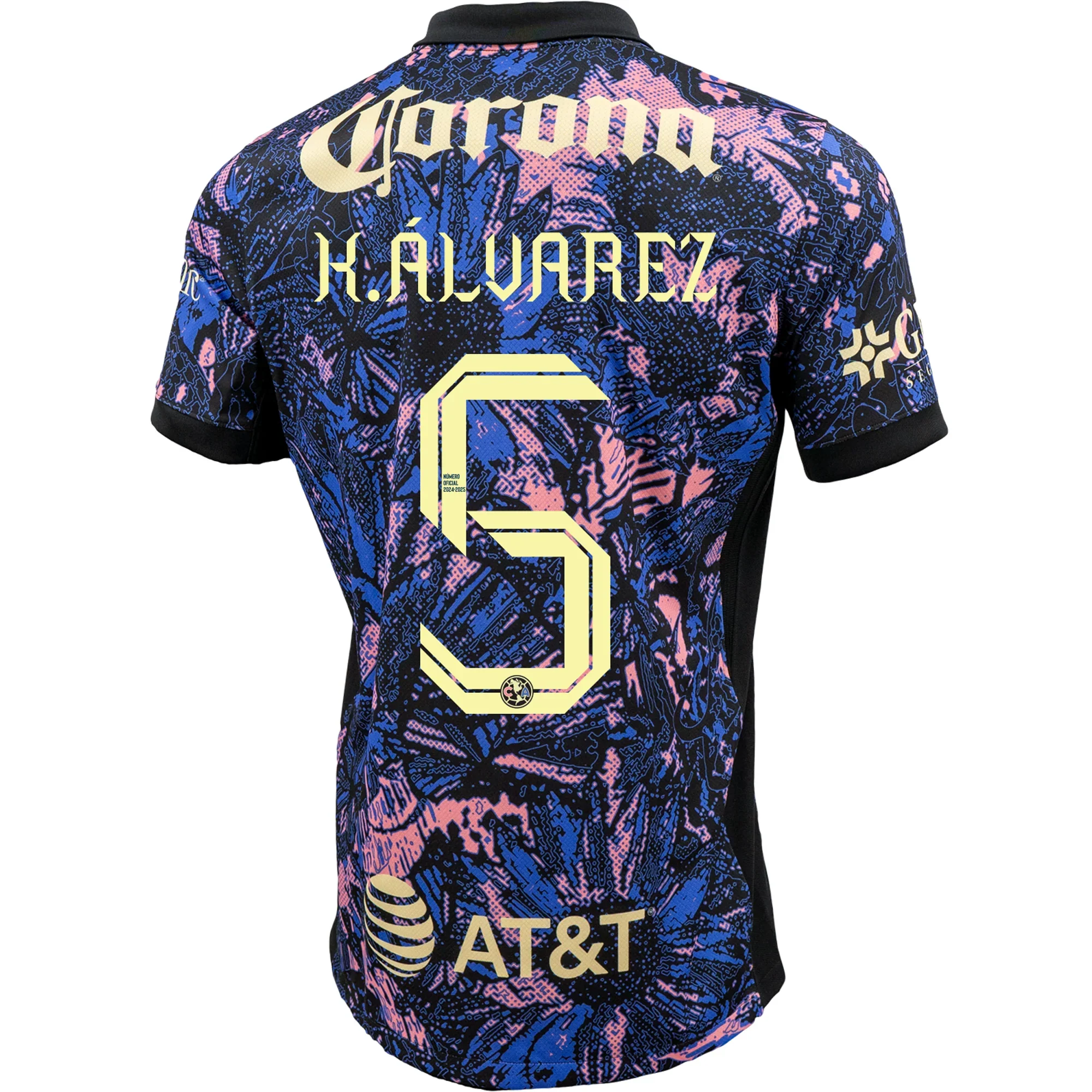Club America Kevin Álvarez Third Jersey 24/25 (Medium Blue/Black/Lemon Chiffon)