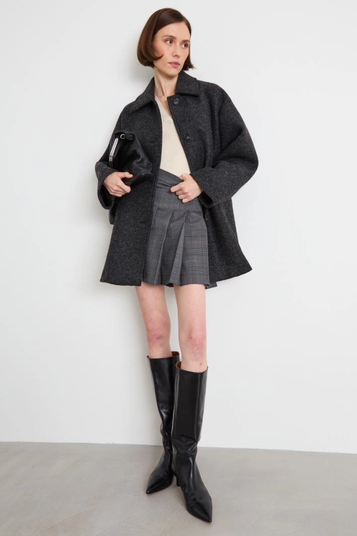 Short pleated skirt - GREY