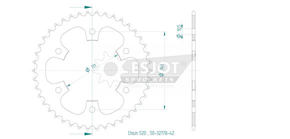 Couronne Esjot 42 dentsRef : ESJO00014A / 12113059