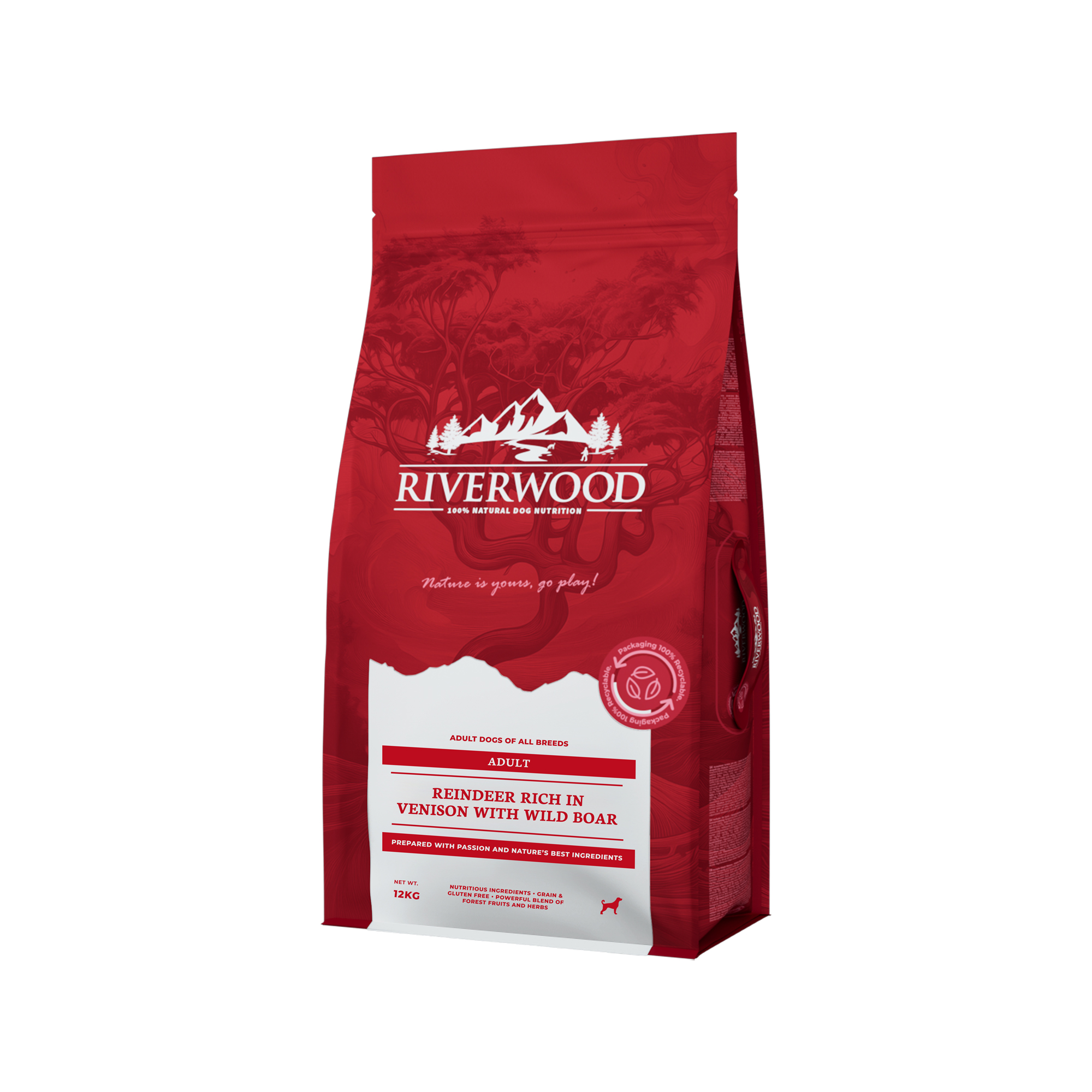 Riverwood Adult Dog Food - Reindeer & Deer with Wild Boar - 12kg