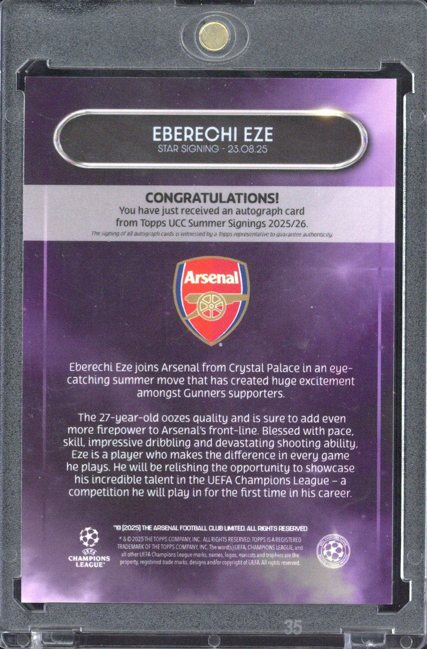 2025-26 Topps Summer Signings Eberechi Eze Autograph /50