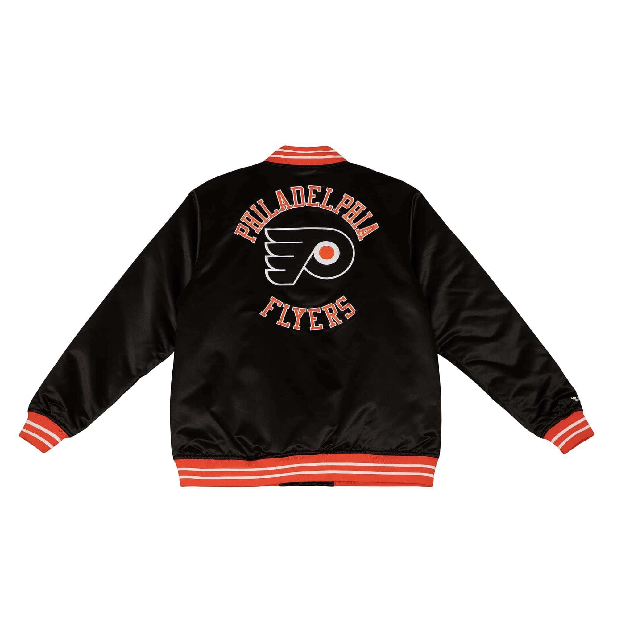 Philadelphia Flyers Heavyweight Satin Mitchell & Ness NHL Jacket Black