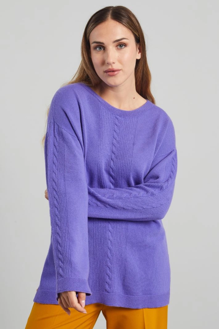 Cable-knit sweater - VIOLET