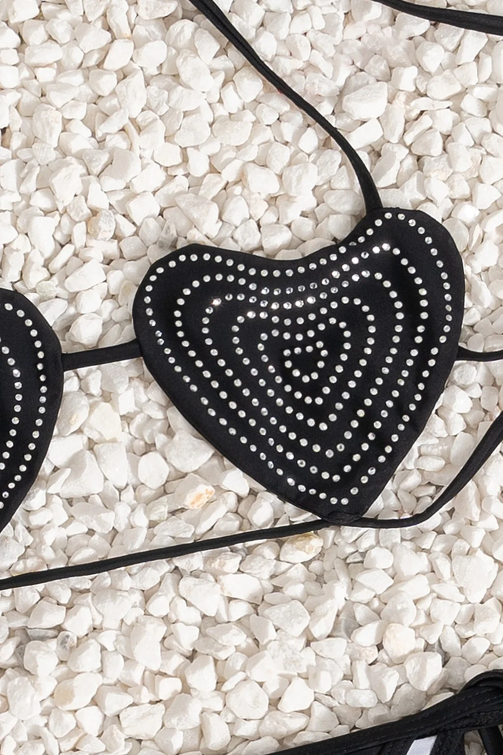 Heart Rhinestone Low Waist Bikini Set