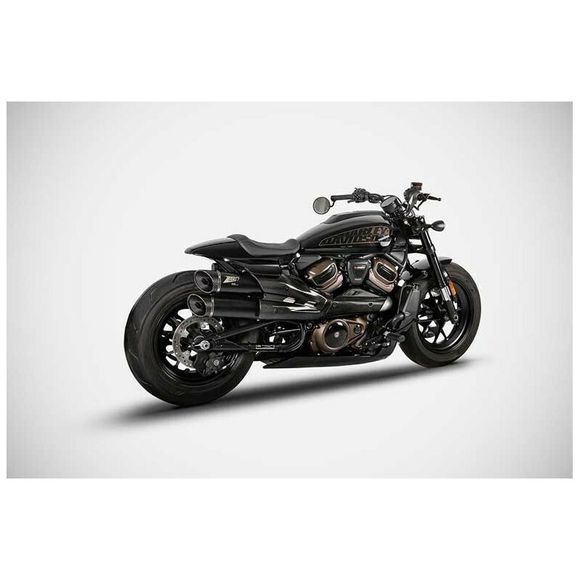 Zard Complete Line 2 in 1 2 gt stainless steel - black carbon tipHARLEY DAVIDSON 1250 SPORTSTER 1250 S - 2021 - 2025Ref: Zad00411A / Zhd006S10Sco-B