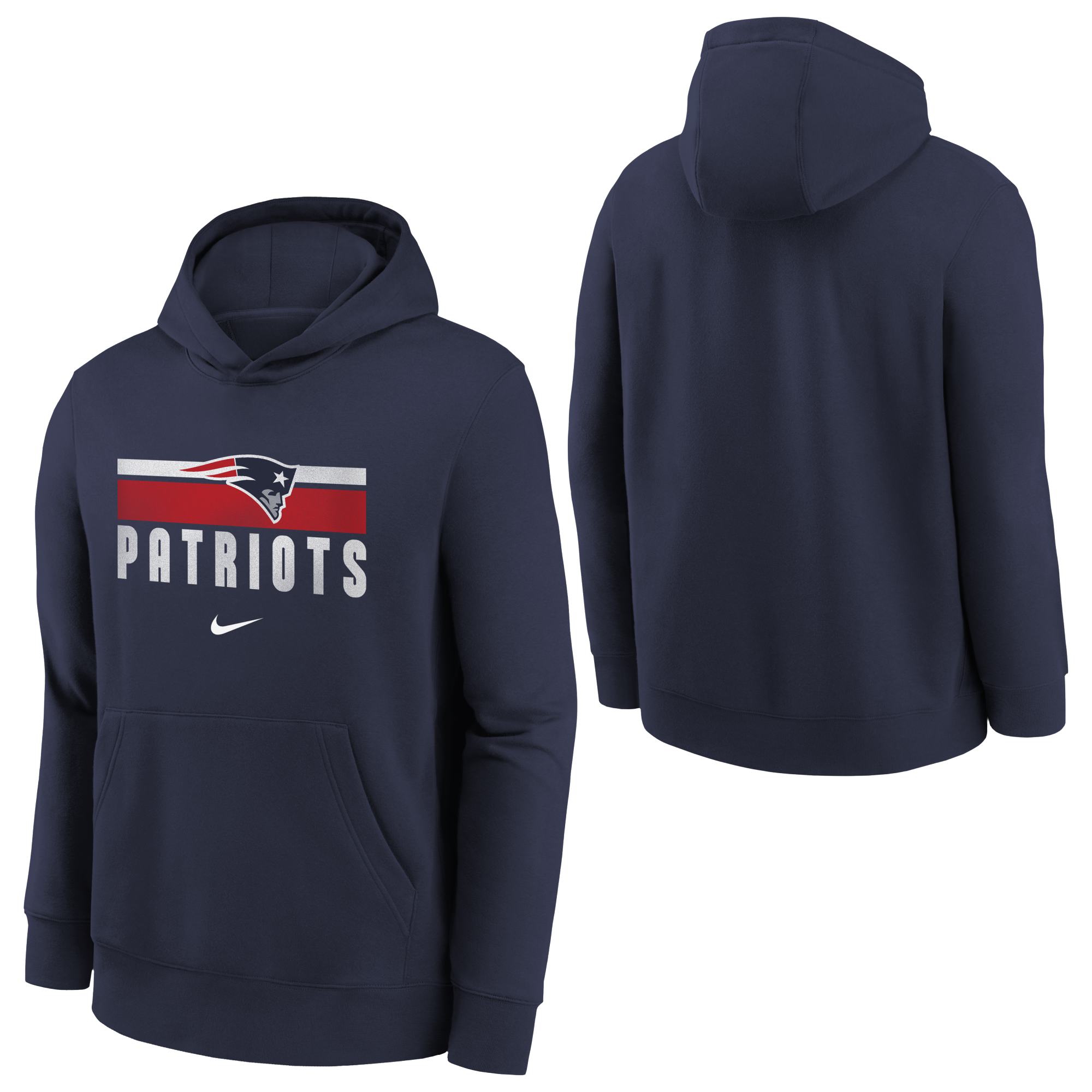 New England Patriots NFL Team Stripes Nike Club Hoodie (YOUTH)