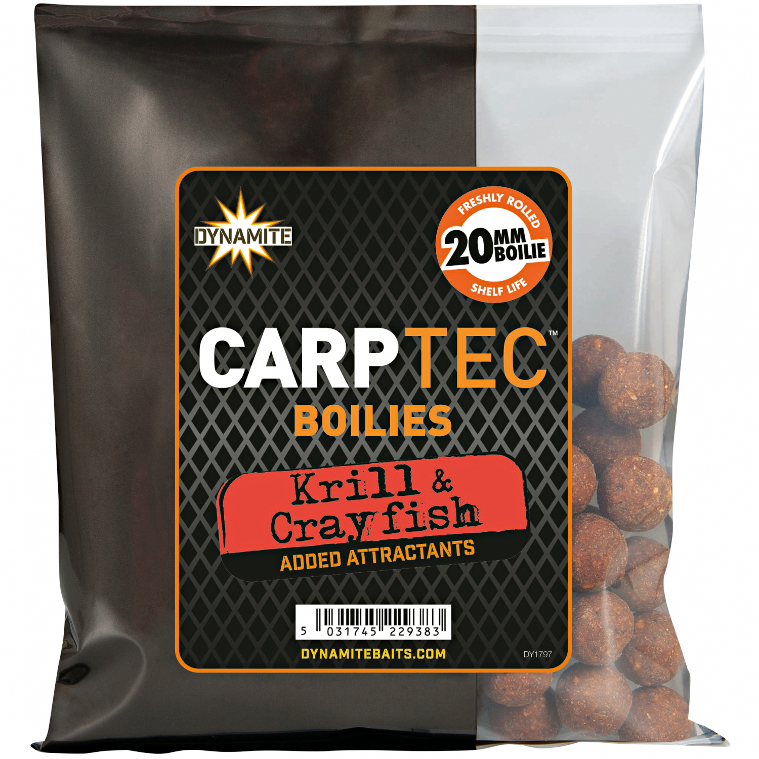 Dynamite Carptec Boilies (Krill & Crayfish\/brown)