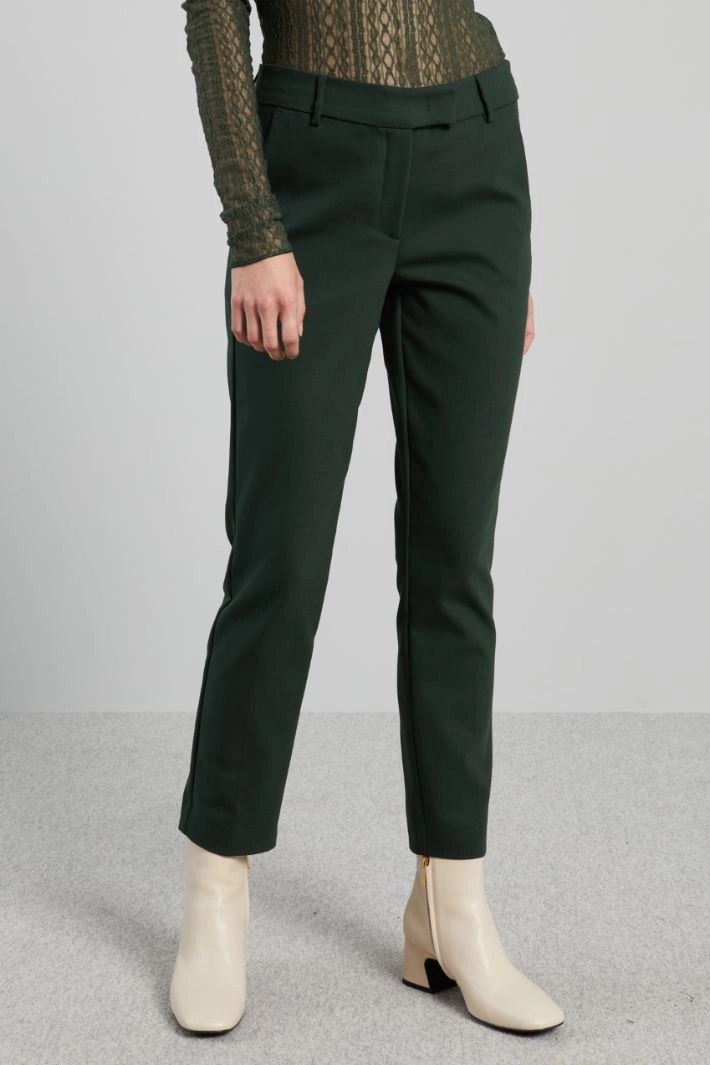 Cotton canvas trousers - FOREST GREEN