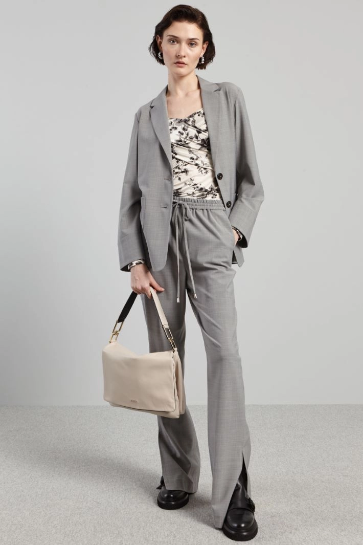 Slit-detailed trousers - GREY