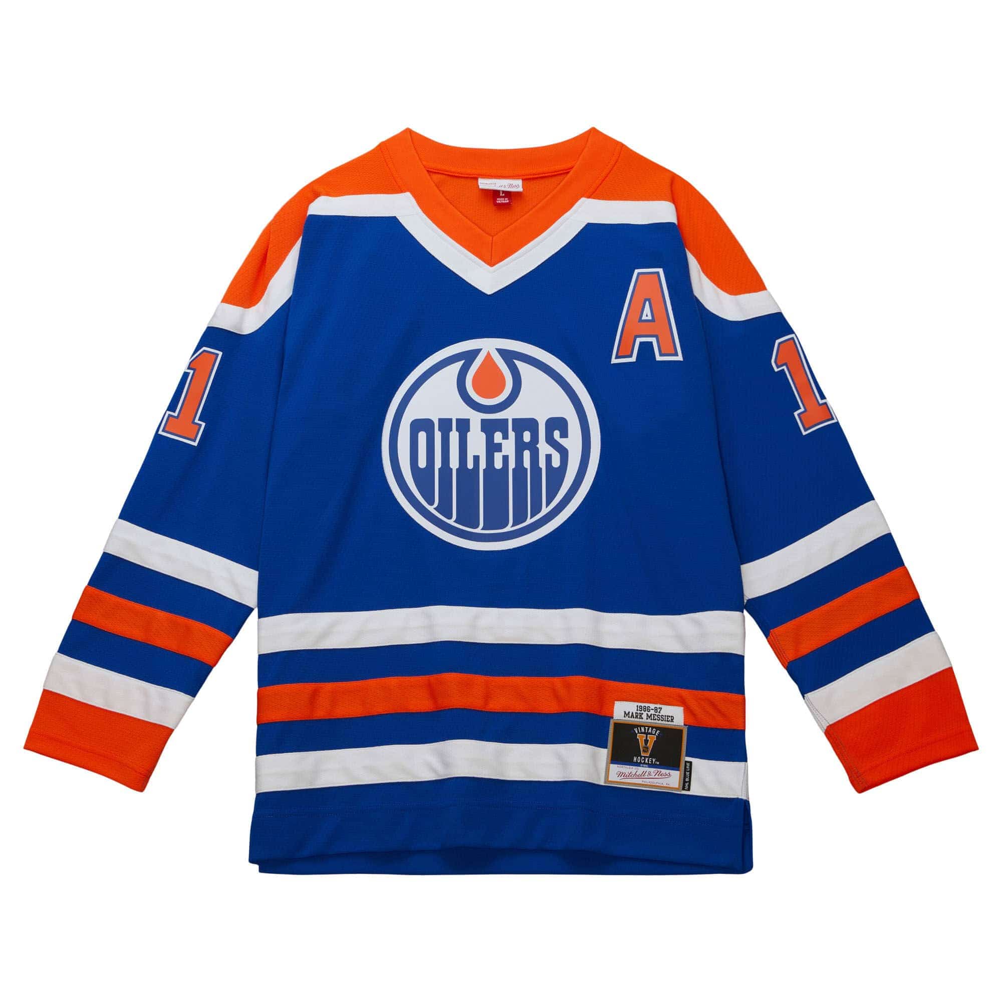 Mark Messier #11 Edmonton Oilers 1986-87 Mitchell & Ness NHL Jersey