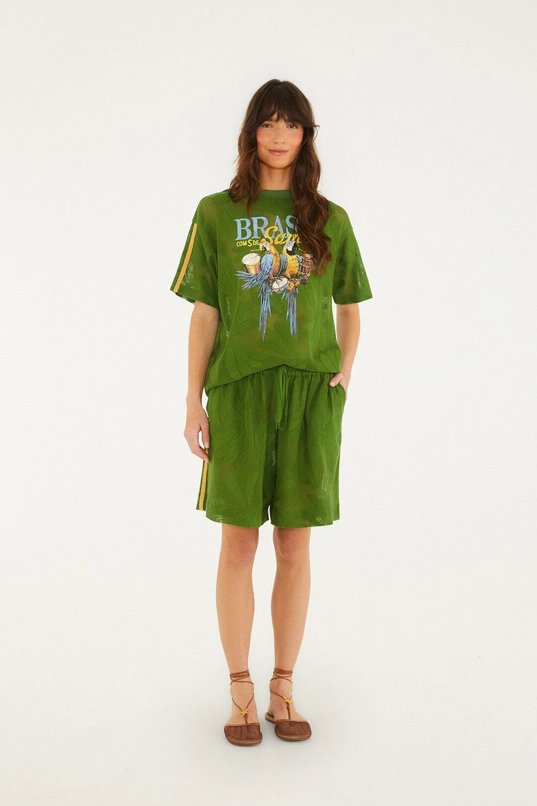 Green Brasil Samba Lace Shorts