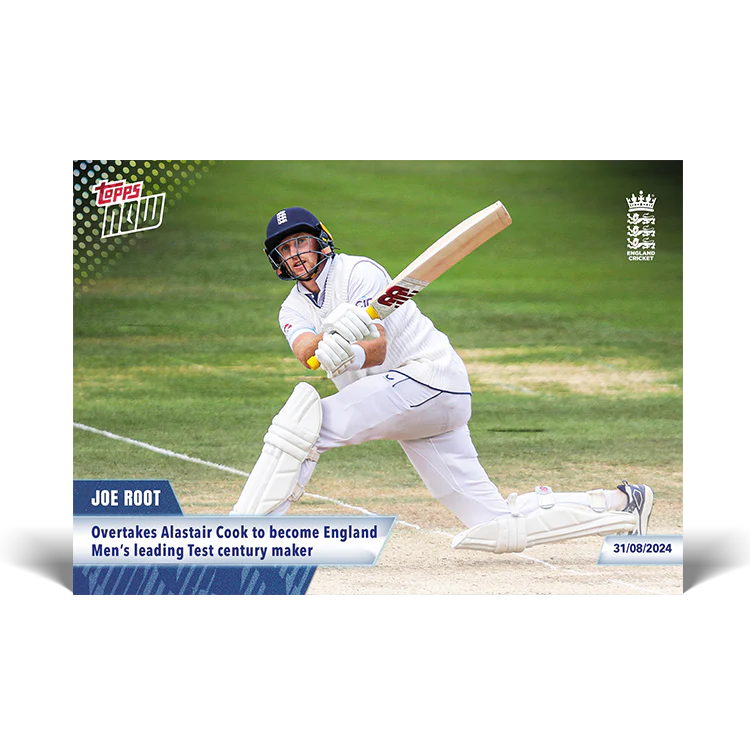 Joe Root - Overtakes Alastair Cook to become England Men’s leading Test century maker - 23/24 ECB TOPPS NOW® Card 20