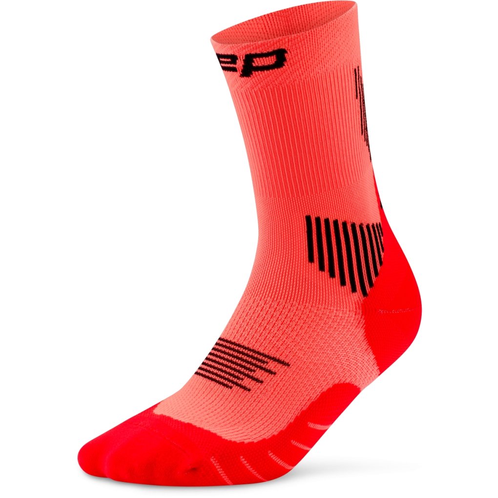 CEP Core Run Mid Cut Compression Socks Men - neon coral