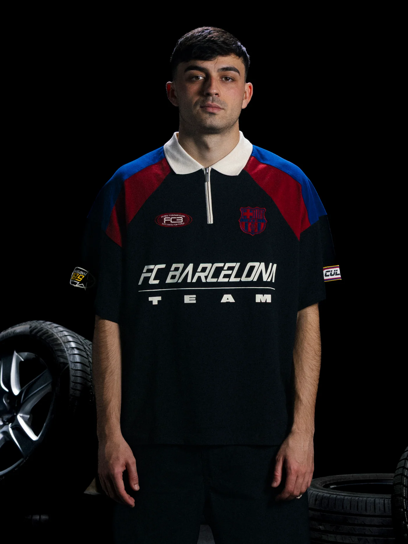 Polo Half Zip Antracite Racing Barça