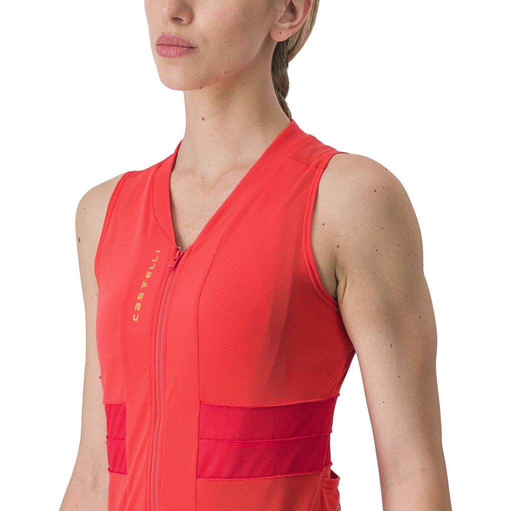 Castelli Anima 4 Sleeveless Jersey Women - hibiscus/soft orange 081