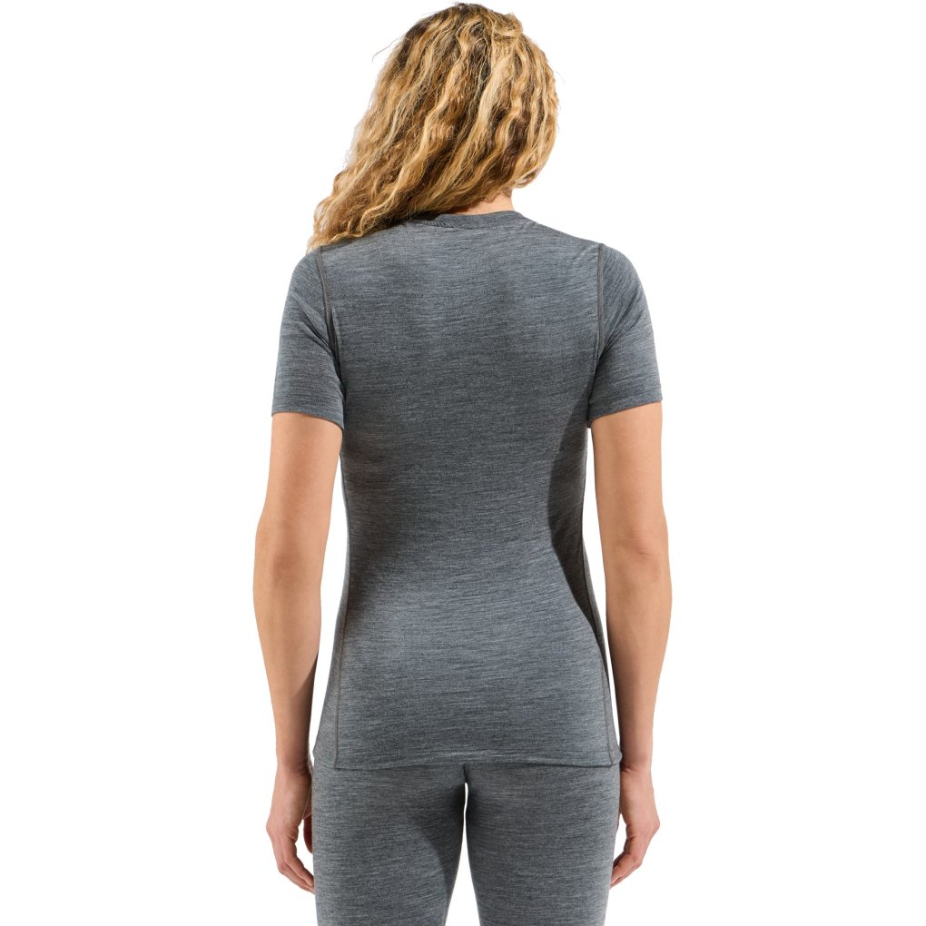 Odlo Natural Merino 200 Crew Neck Base Layer T-Shirt Women - odlo steel grey melange
