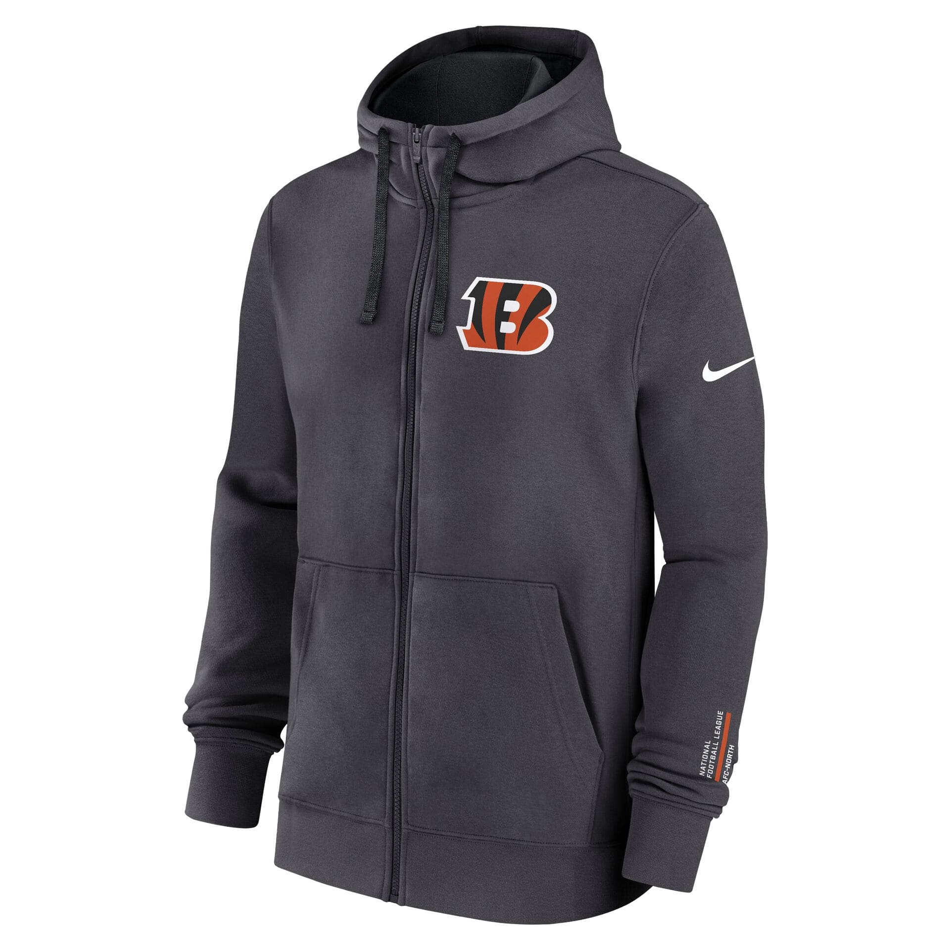 Cincinnati Bengals Playbook NFL Full-Zip Fleece Hoodie Anthracite