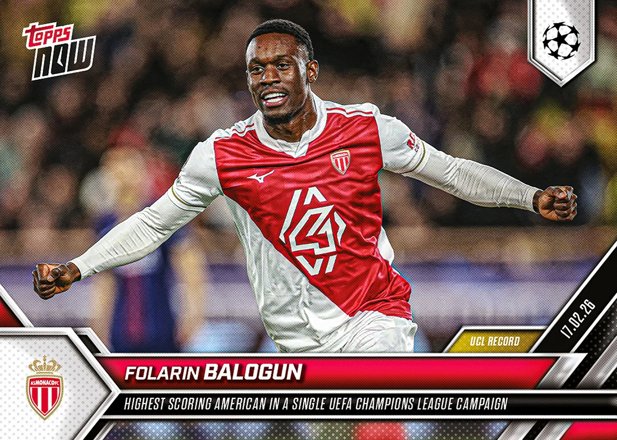 Folarin Balogun - 2025-26 UCL Topps NOW® - Card 87 - PR: 213
