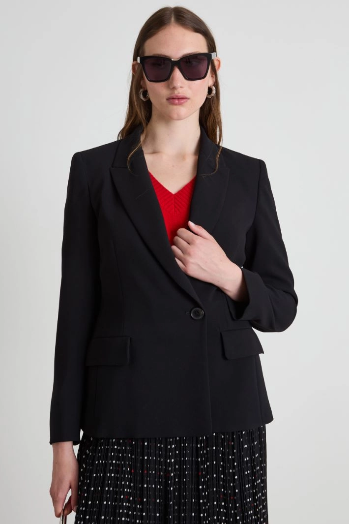 Cady double-breasted blazer - BLACK