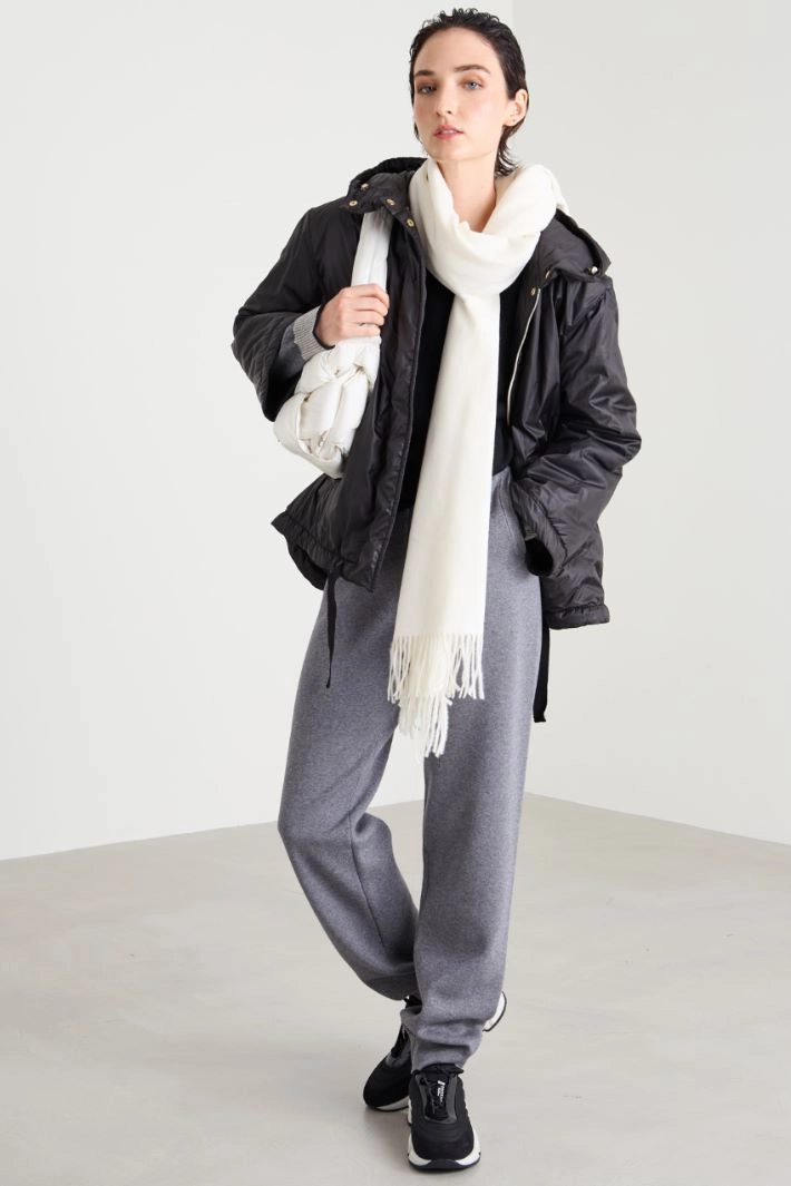 Flared padded rain jacket - BLACK