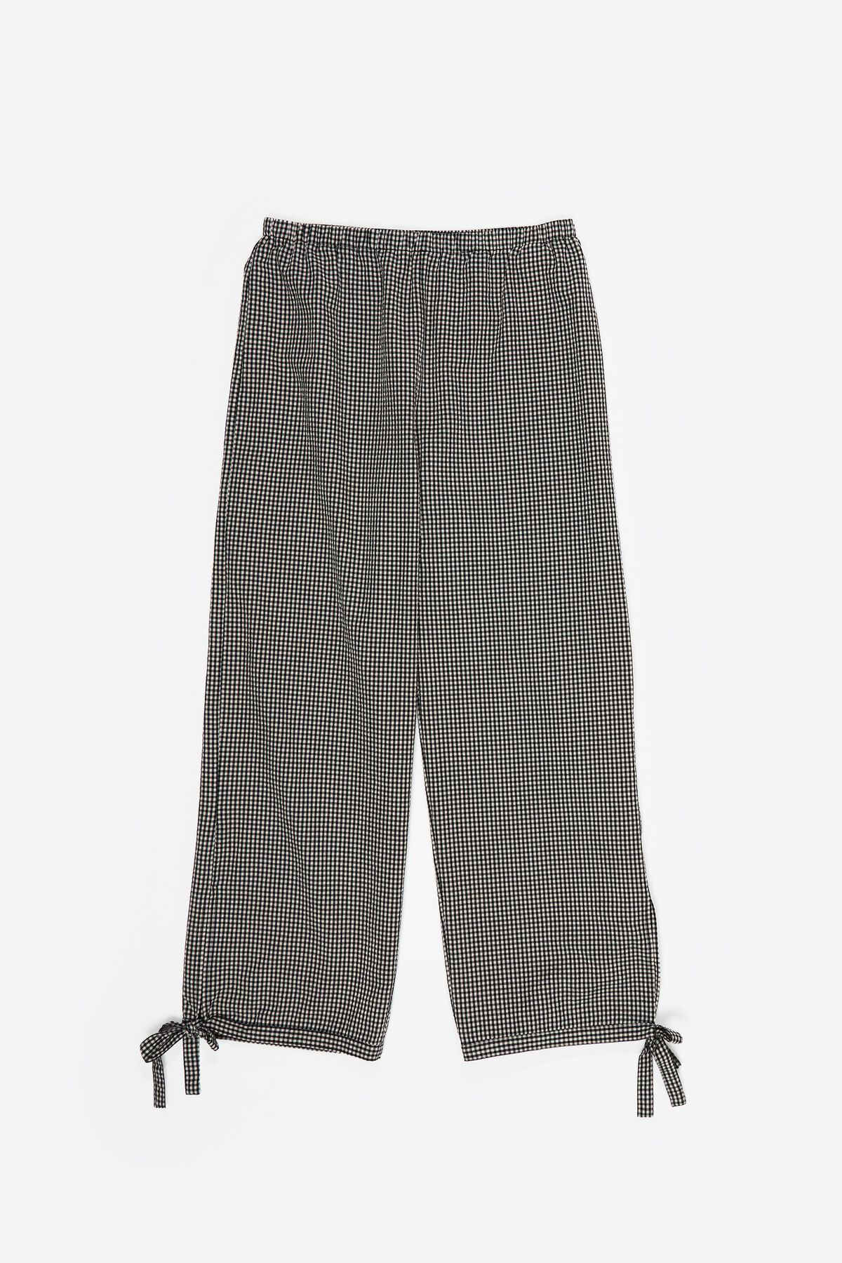 Black checked trousers with adjustable ankles