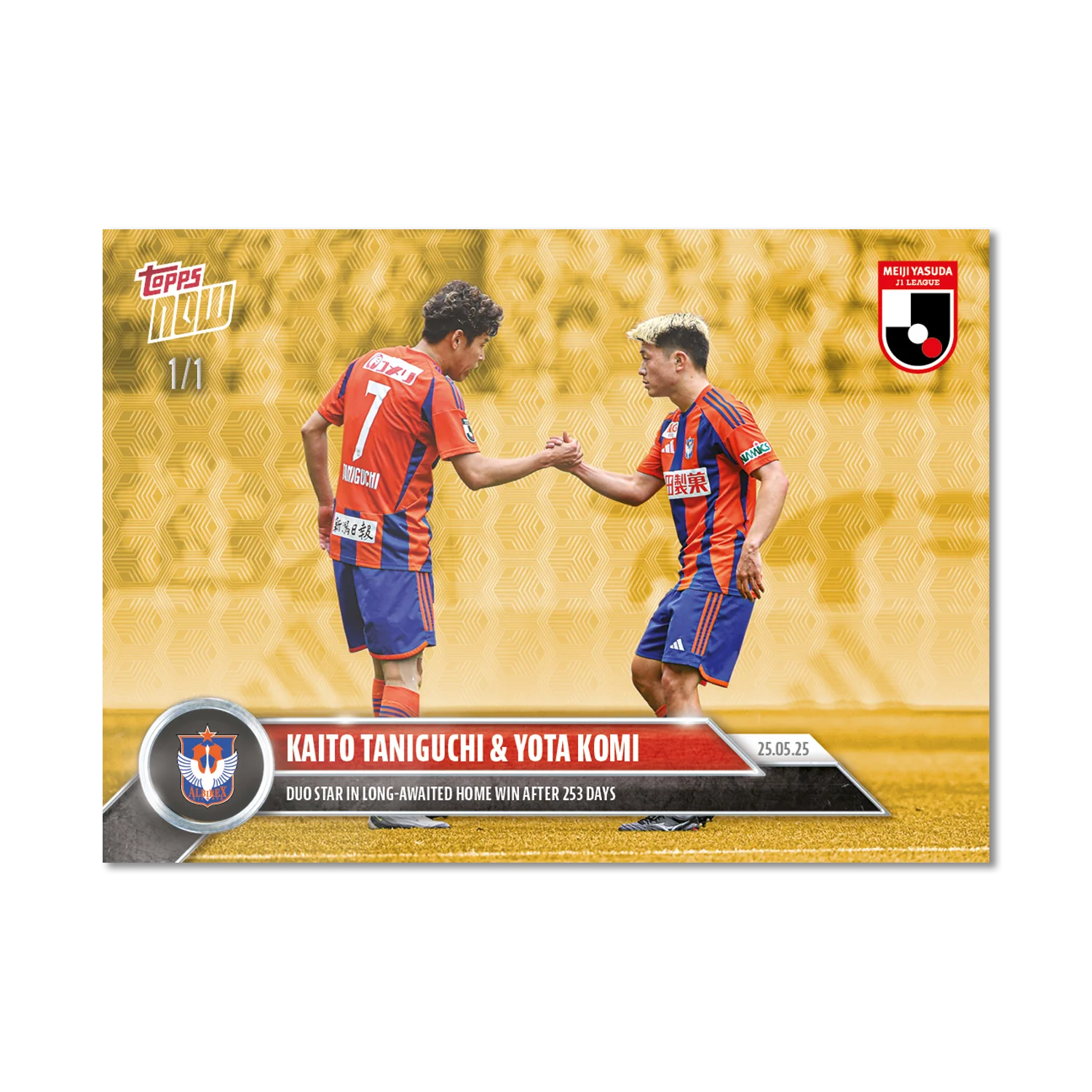 Kaito Taniguchi & Yota Komi - 2025 J.League® Topps NOW® - Card 20