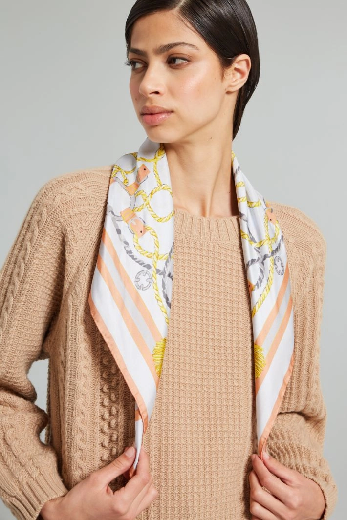 Twill foulard - GREY BEIGE