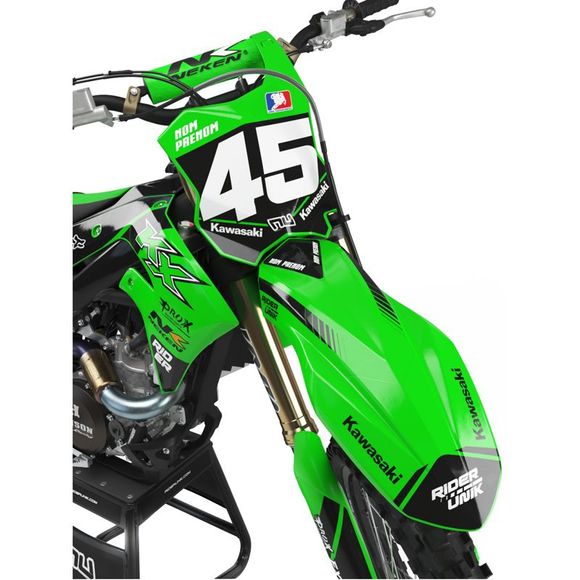 RiderUnik DBY deco kit - Green / BlackKAWASAKI 125 KX 125 (KX125K) - 1994 - 1998Ref: ru1161 / kaw-dby-6