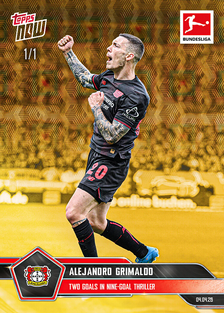 Alejandro Grimaldo - 2025-26 Bundesliga Topps NOW® - Card 160 - PR: 105