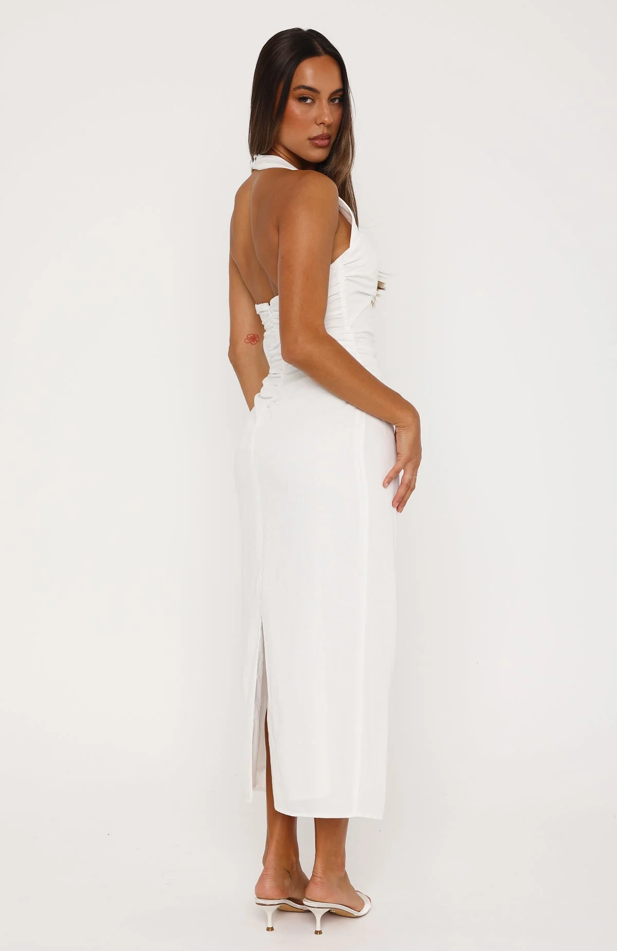 Sweet Glow Midi Dress White