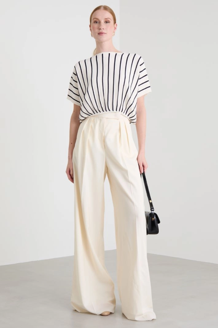 Viscose sweater - CREAM BLUE