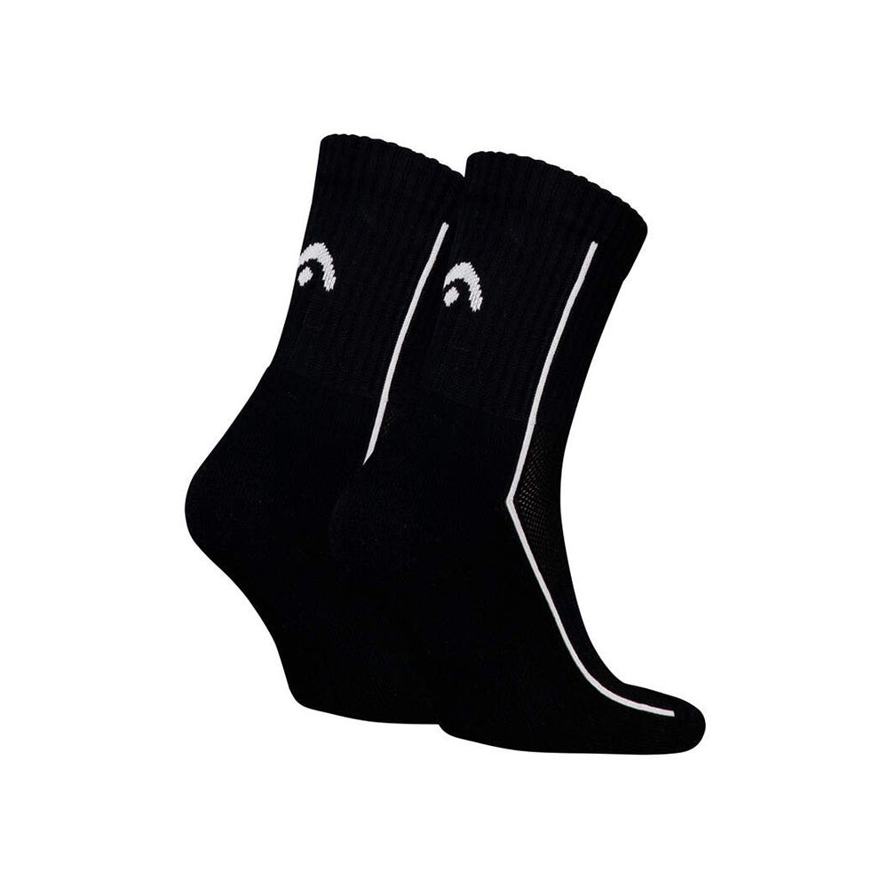 PAIR OF 2 SOCKS SHORT HEAD PERFORMANCE CREW BLACK