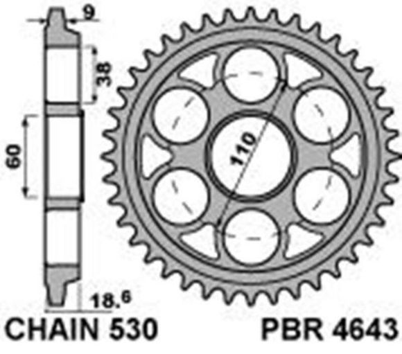 Couronne PBR acier C45 revenu 4643 - 530Ref : PBR00237A / 1075377003