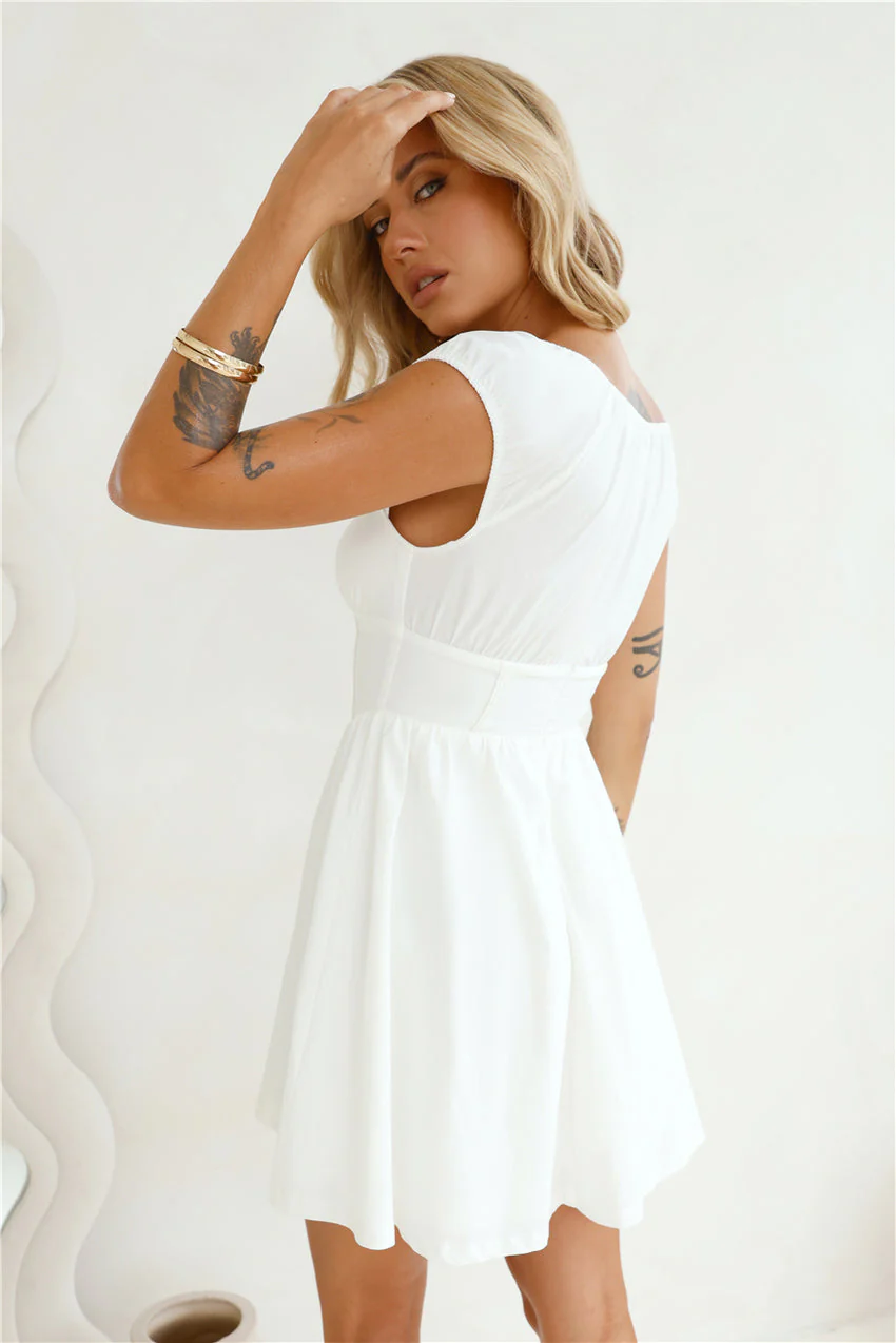 Daytime Pageant Mini Dress White