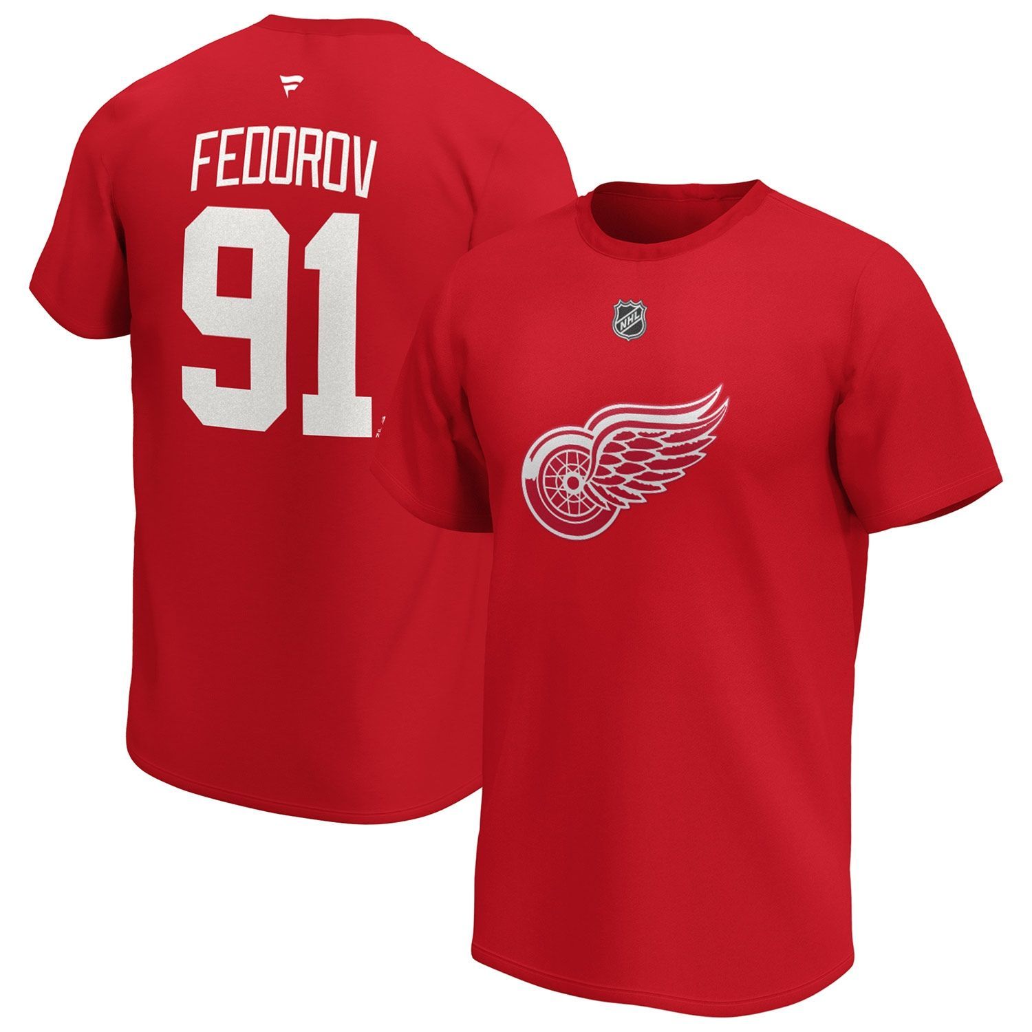Sergei Fedorov #91 Detroit Red Wings Alumni Fanatics NHL T-Shirt Red