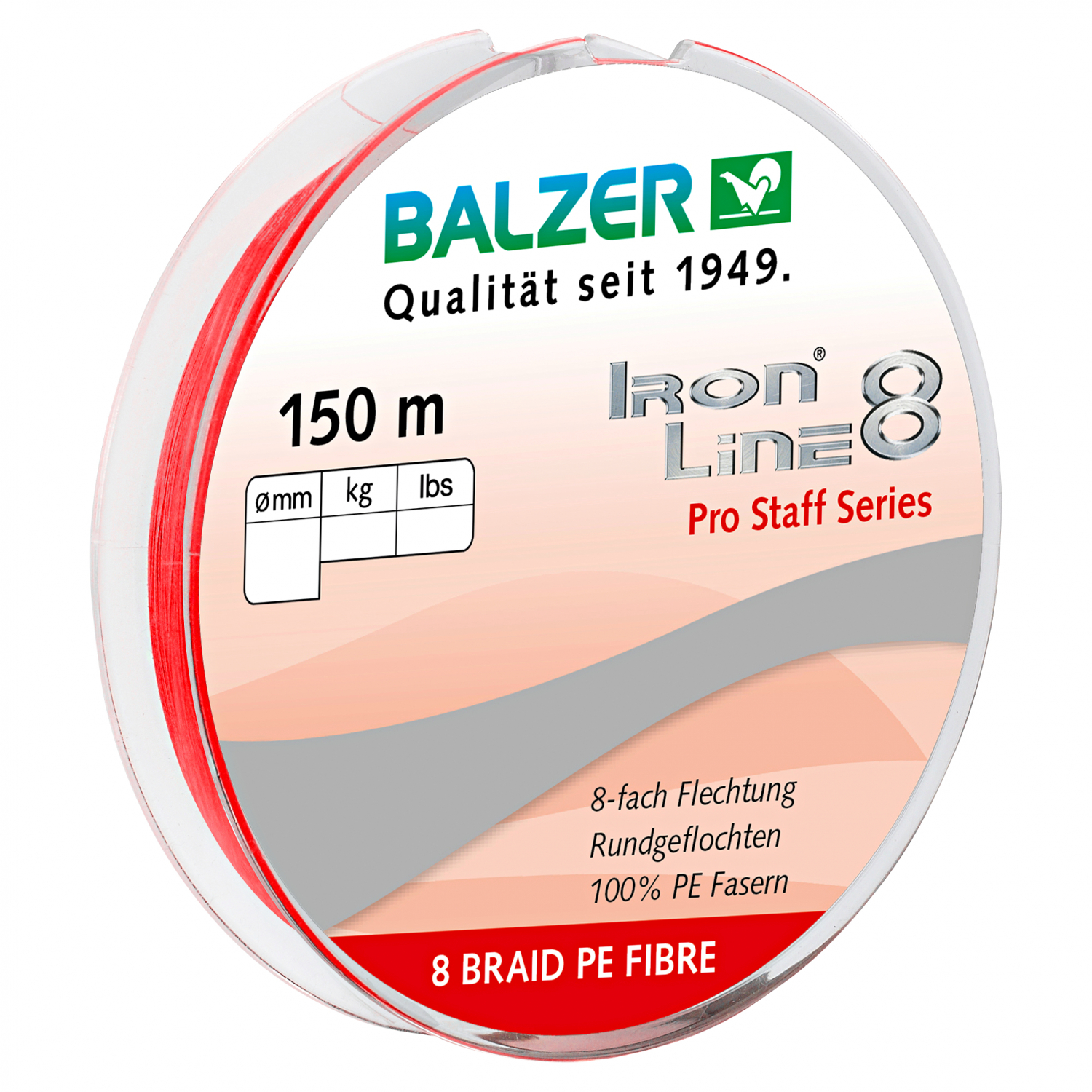Balzer Fishing Line Iron Line 8 Pro Staff (red, 150 m)