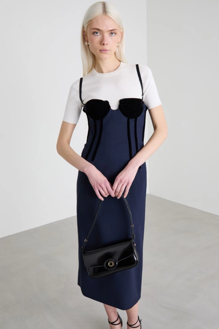 Bustier dress with cups - NIGHT BLUE