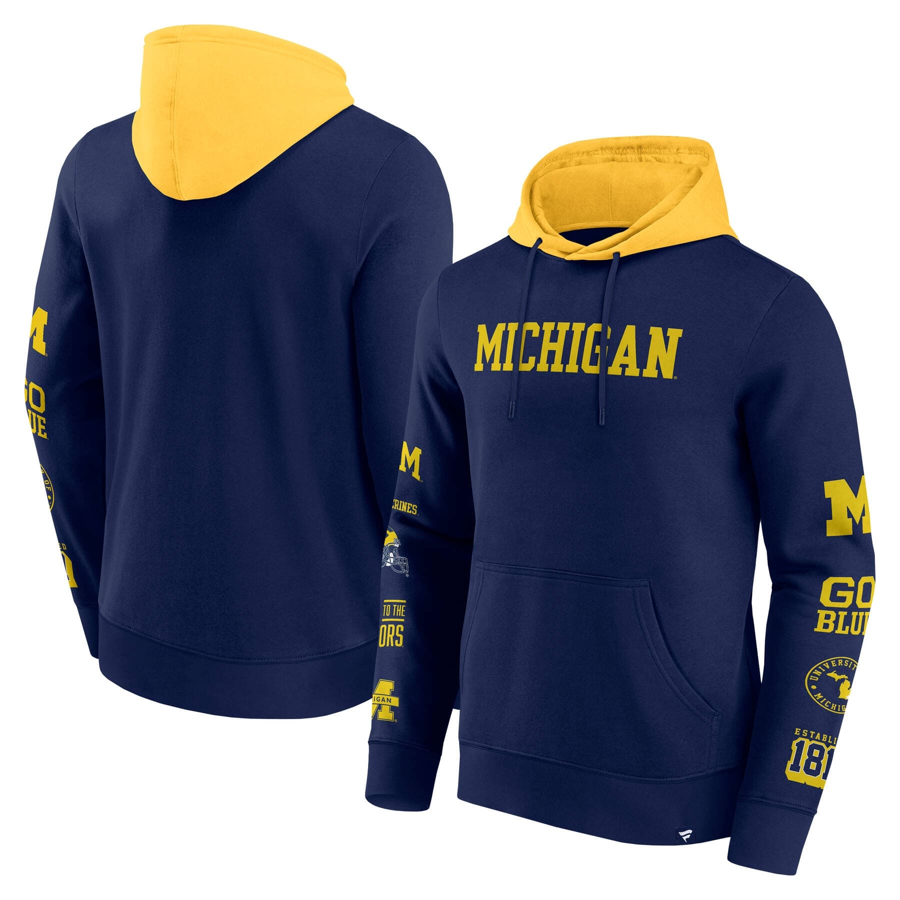 Michigan Wolverines Colorblock Badge NCAA Hoodie