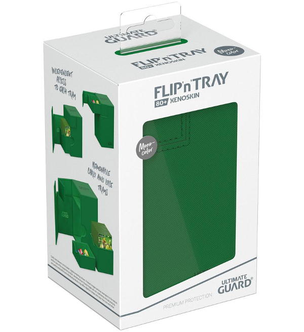 Ultimate Guard Flip'n'Tray Deck Case 80+ XenoSkin Monocolor - Green