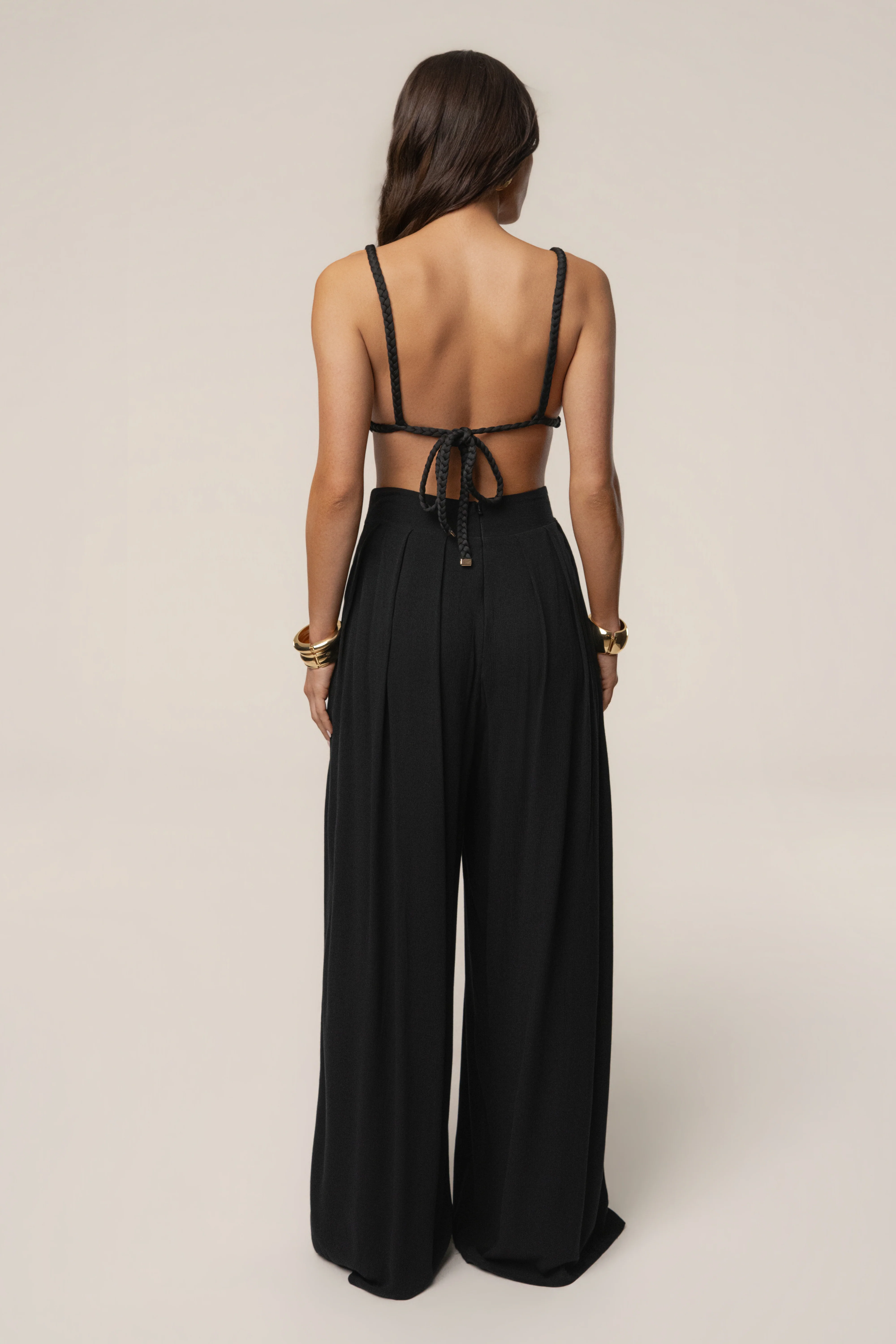Black After Sunset Pleated Pants