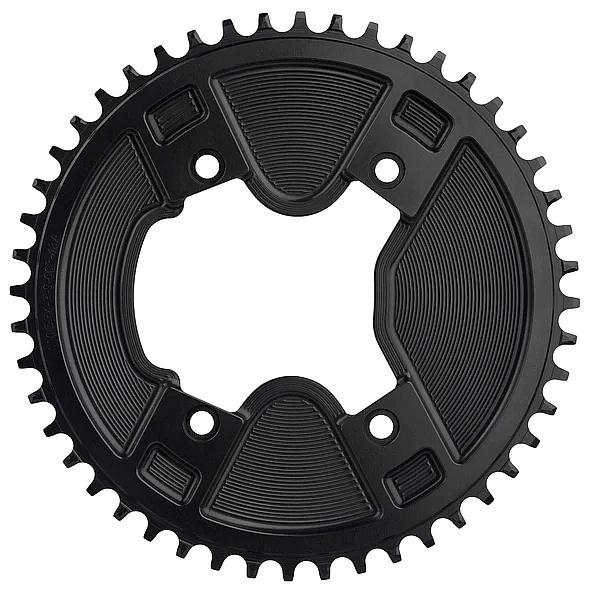 Wolf Tooth Aero Chainring for Shimano GRX | 110 BCD Asymmetric | 4-Arm | Drop Stop ST - black