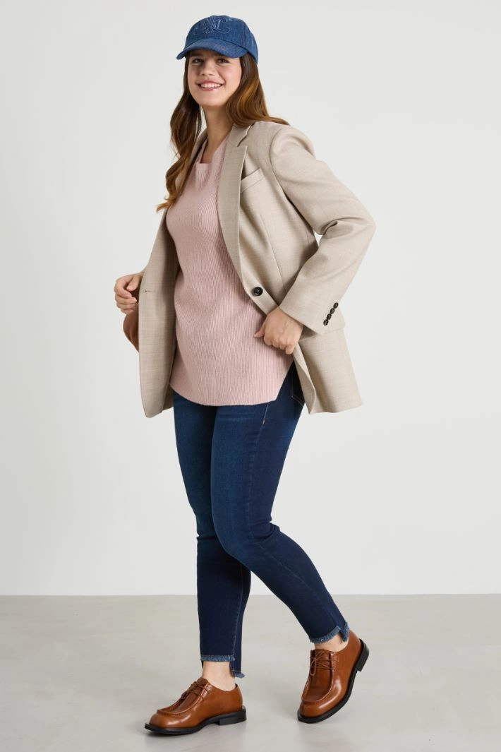 Wool and cashmere sweater - LIGHT PINK
