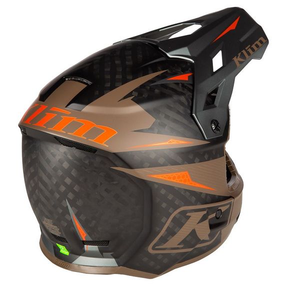 KLIM F3 CARBON PRO OFF-ROAD STRIKER 2024 cross helmet - Brown / OrangeRef: KLI0342