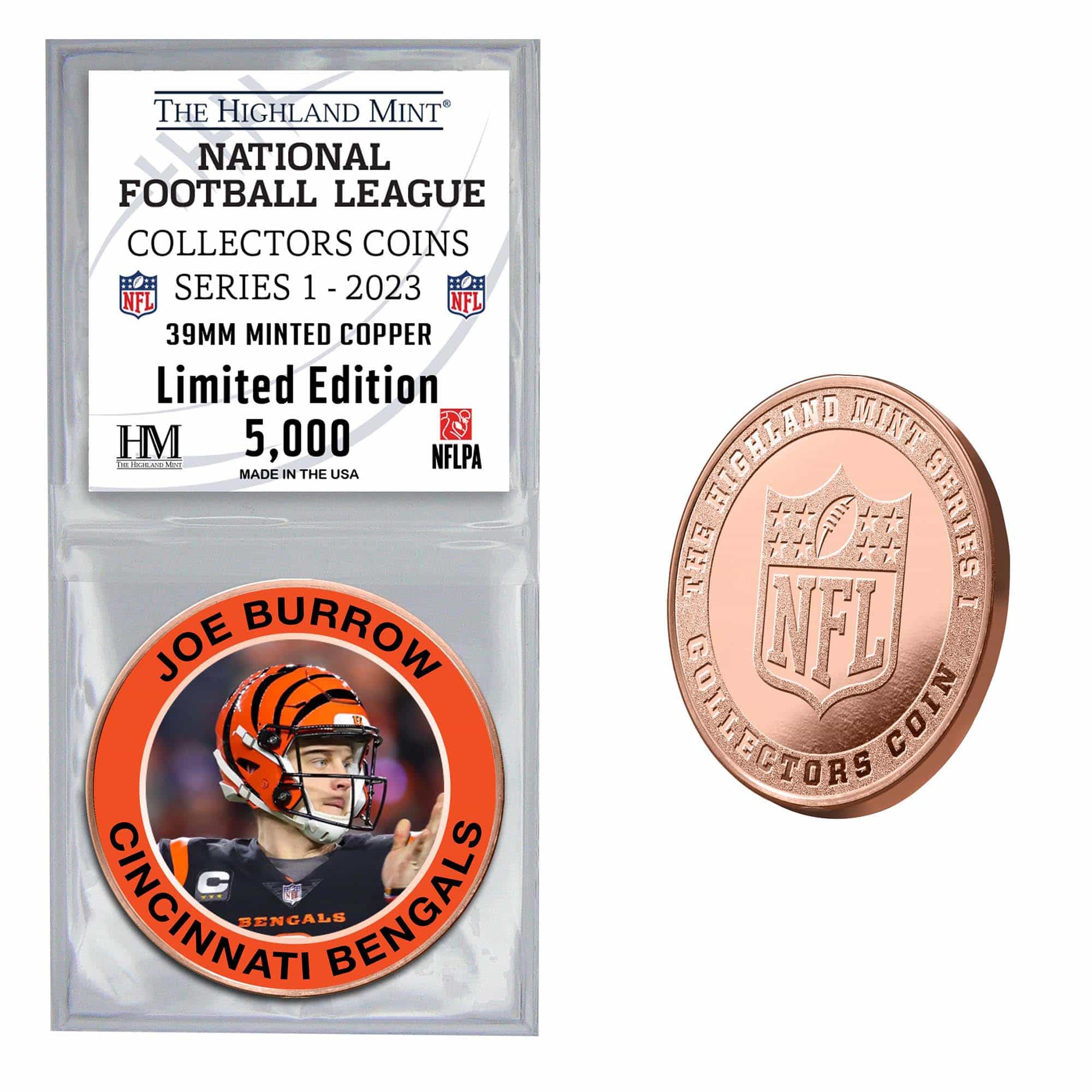 NFL Collectors Coins Series 1 Joe Burrow Cincinnati Bengals Commemorative Coin