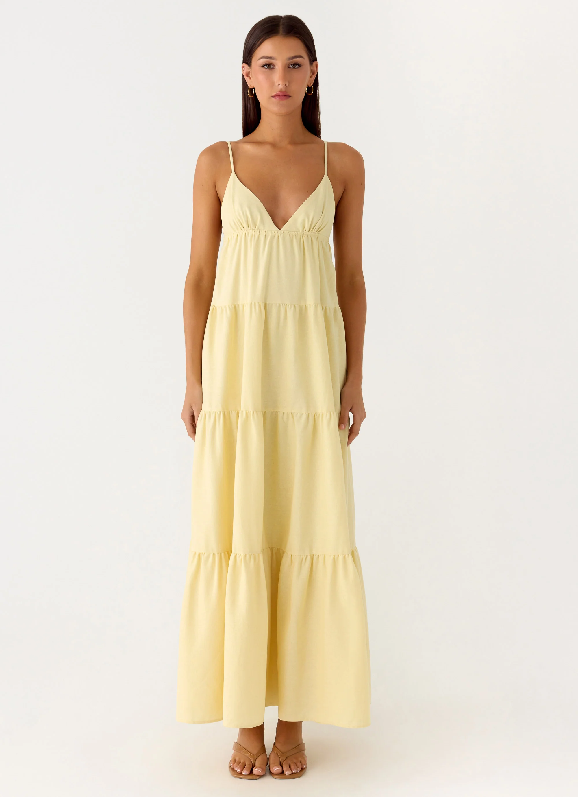 Lotty Linen Maxi Dress - Yellow
