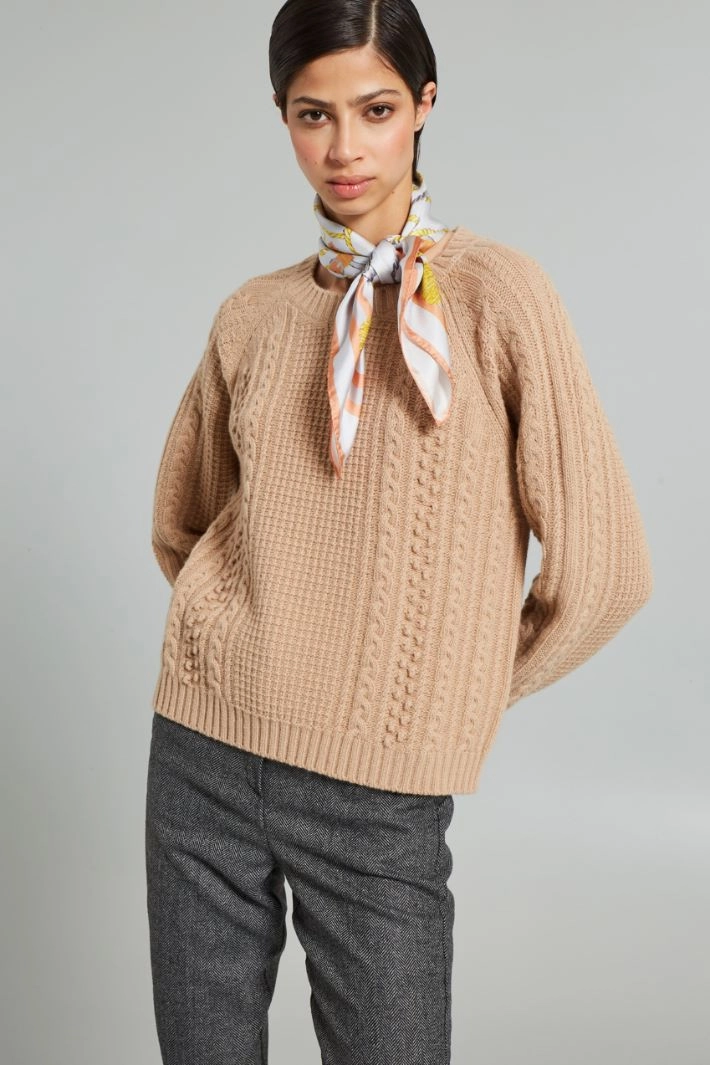 Twill foulard - GREY BEIGE