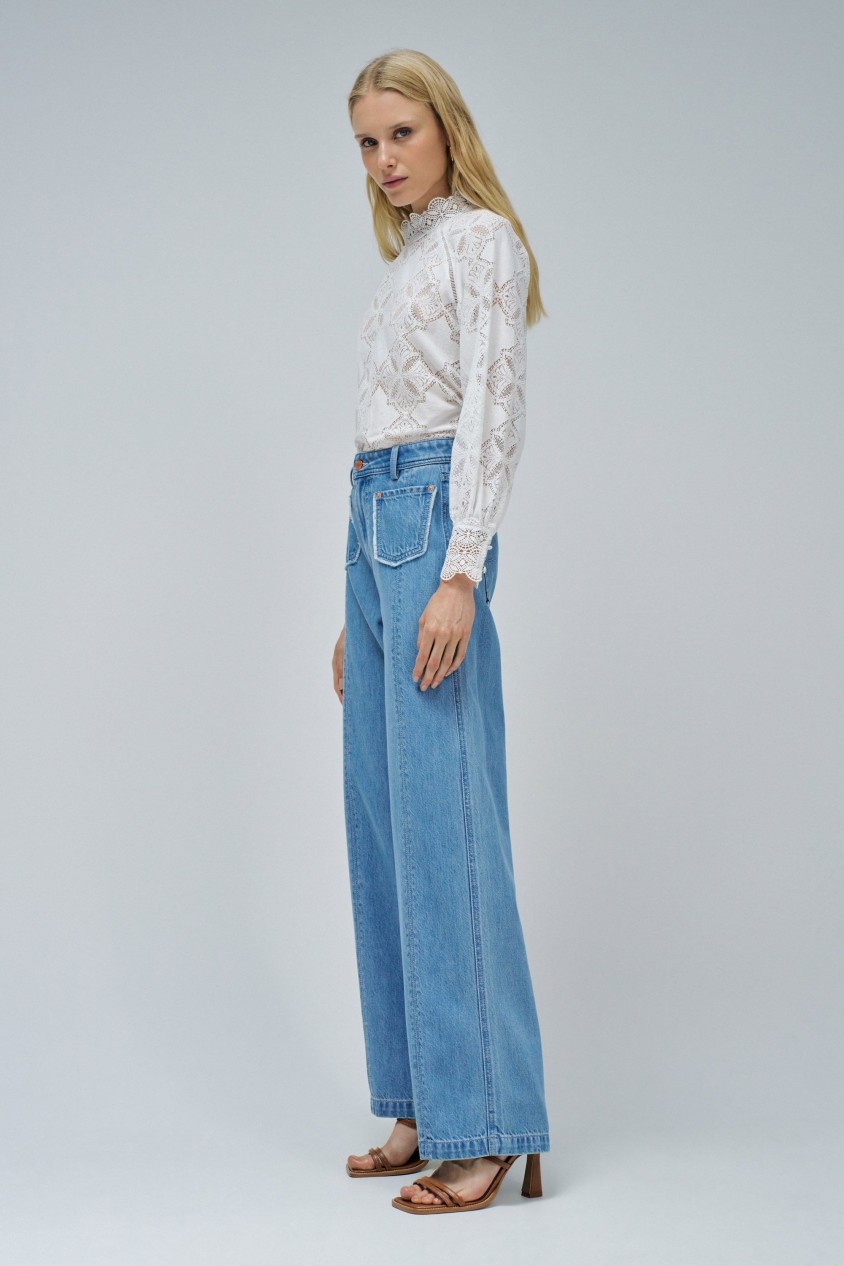 WIDE LEG JEANS IN LIGHTDENIM
